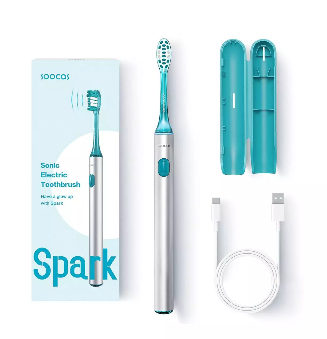 Электрическая зубная щетка Soocas MT1 Spark Toothbrush Review Teal (Бирюзовый) Электрическая зубная щетка Soocas MT1 Spark Toothbrush Review Teal (Бирюзовый)