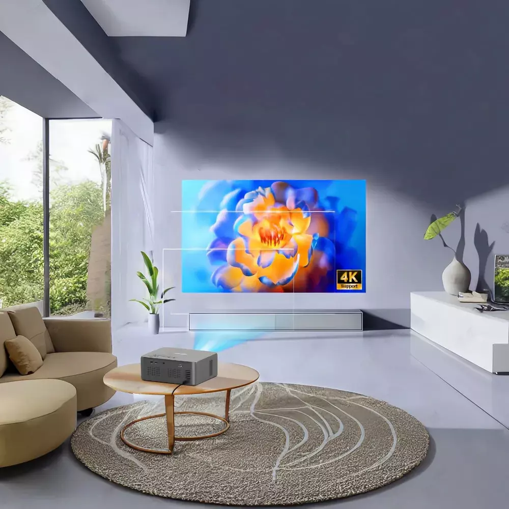 Проектор интеллектуальный GELEIPU X5 Full-HD 2K 4K Android 12 (ТV-BOX IN) Gray (Серый) Global Version