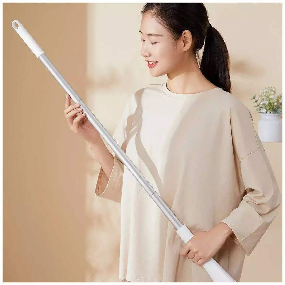 Швабра Blue Fish Squeezing Water Sponge Mop PU03A White (Белый)