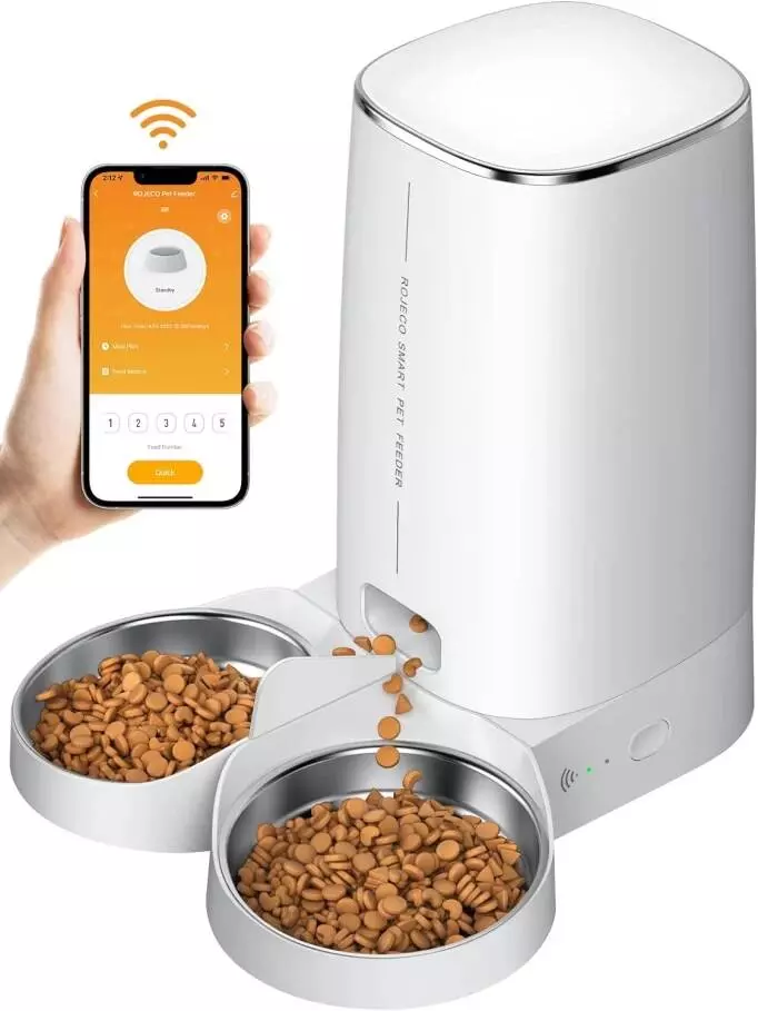 Автокормушка для животных Xiaomi Rojeco 4L Automatic Pet Feeder WIFI Version Double Bowl White (Белый) Автокормушка для животных Xiaomi Rojeco 4L Automatic Pet Feeder WIFI Version Double Bowl White (Белый)