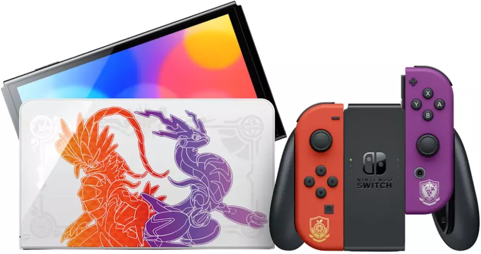 Игровая консоль Nintendo Switch OLED Zelda Pokemon Scarlet/Violet Edition (Красный/Фиолетовый) HK