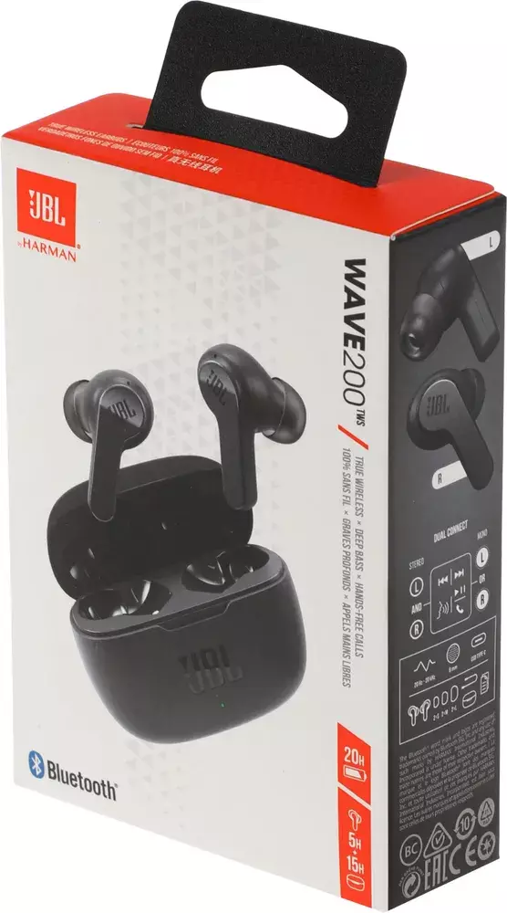 Беспроводные наушники JBL Wave 200 TWS (JBLW200TWSBLK) Black (Черный)
