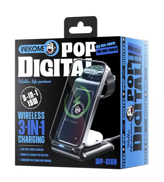 Беспроводная зарядная станция 3 в 1 WEKOME WP-U168 Black (Черный) Беспроводная зарядная станция 3 в 1 WEKOME WP-U168 Black (Черный)