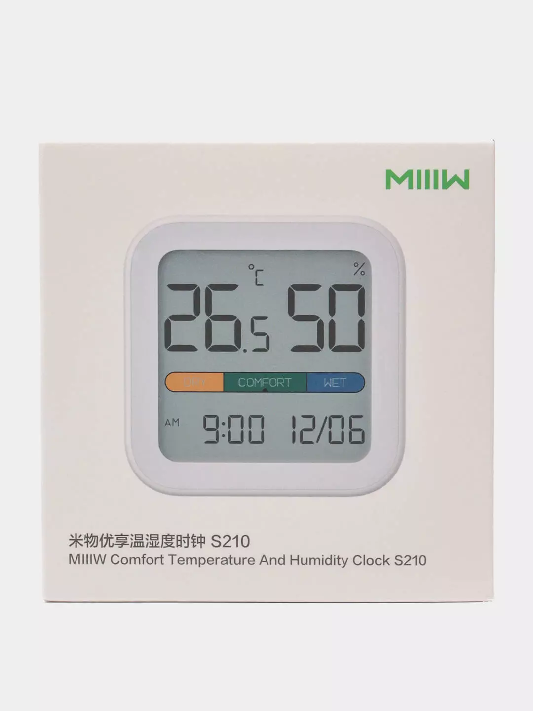 Метеостанция MIIIW Comfort Temperature And Humidity Clock S210 (MW22S06) White (Белый)