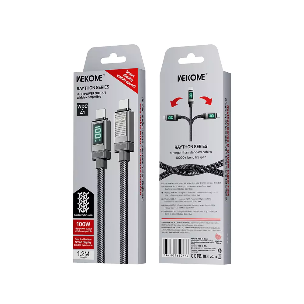 Кабель для мобильных устройств WEKOME 100W WDC-41 Black (Черный) Кабель для мобильных устройств WEKOME 100W WDC-41 Black (Черный)