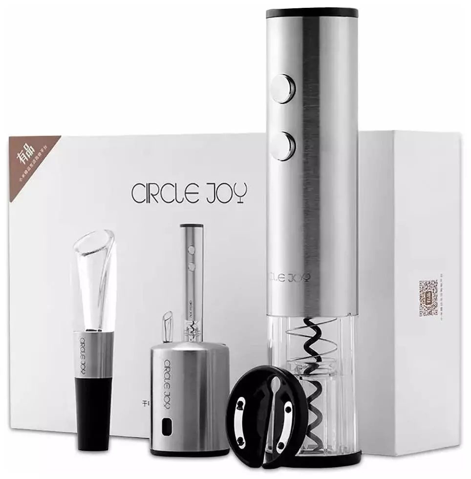 Винный набор 4 в 1 Circle Joy Set in a Gift Box CJ-TZ02 Silver (Серебристый)