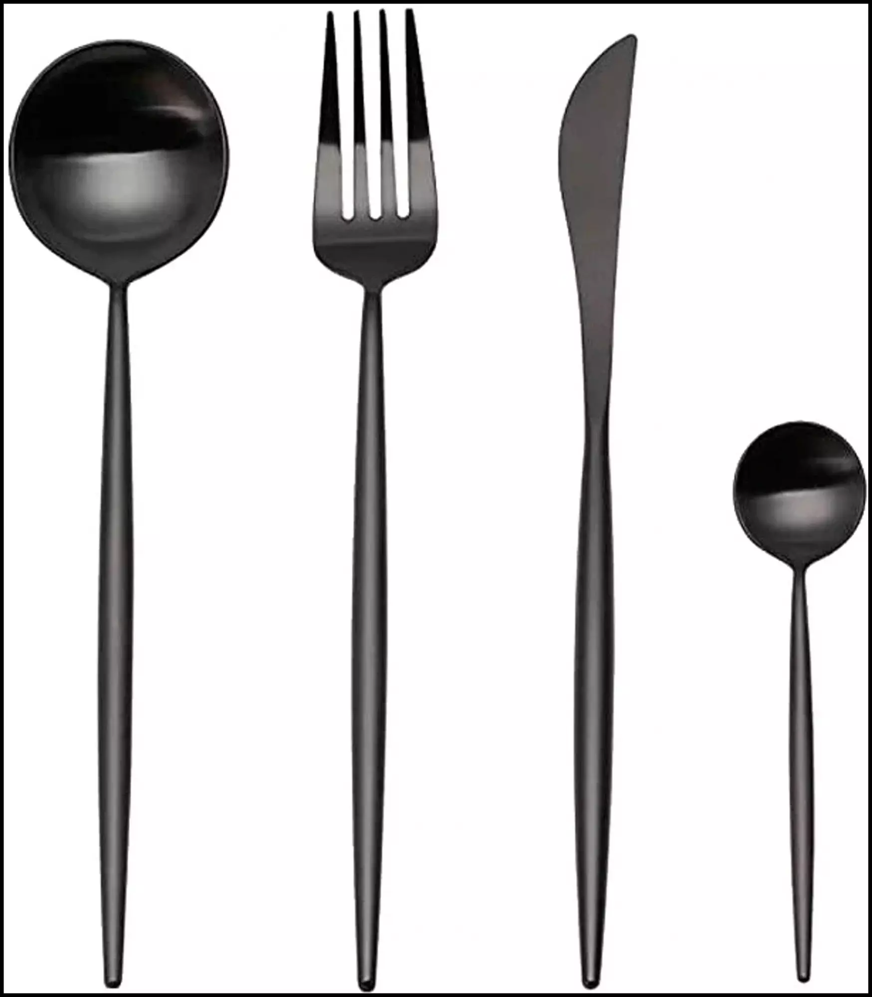 Набор столовых приборов Xiaomi Maison Maxx Stainless Steel Modern Flatware Set (4 предмета) Black (Черный) CN