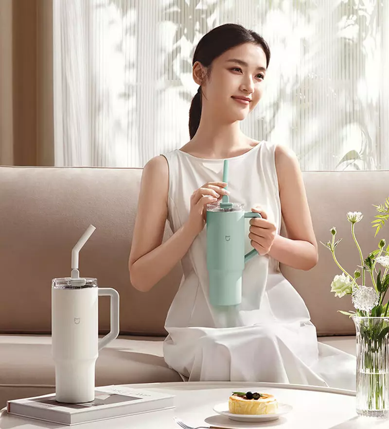 Термокружка Xiaomi Mijia Sippy Cup (MJXGB01RM) 1Л - фото 7