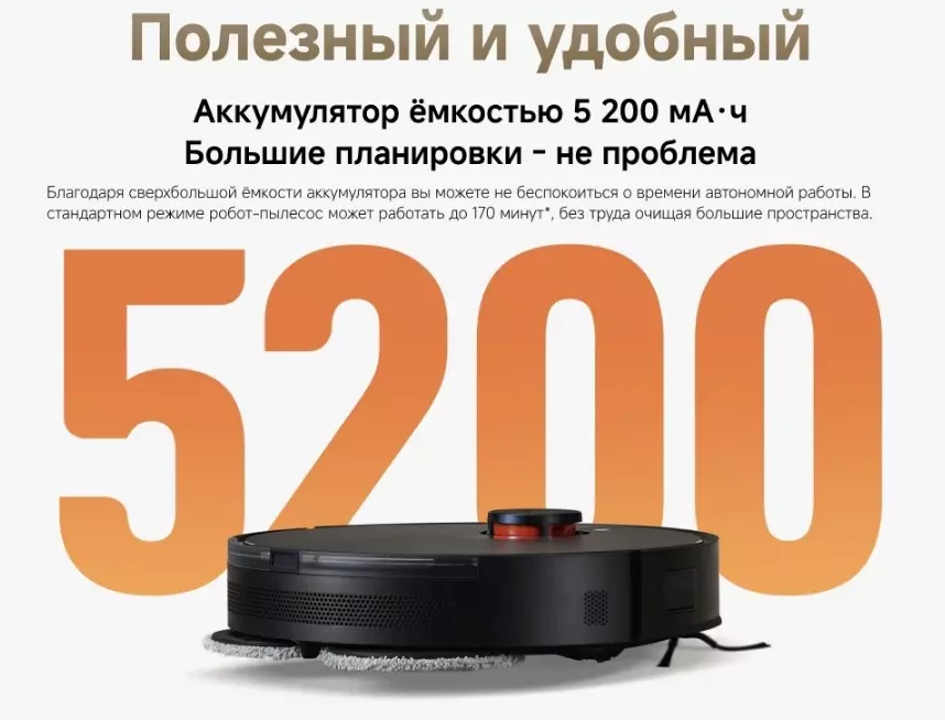 Робот-пылесос Xiaomi Robot Vacuum S20 Plus (B108GL) - фото 9