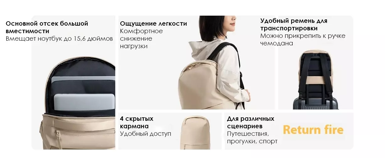 Рюкзак Xiaomi Mijia Commuting Backpack (BHR8651CN) - фото 2 Рюкзак Xiaomi Mijia Commuting Backpack (BHR8651CN) - фото 2