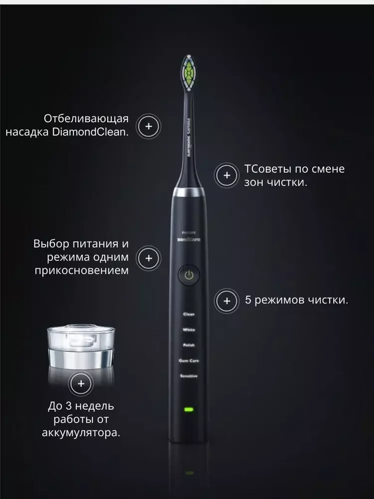 Ультразвуковая зубная щетка Philips Sonicare Diamond Clean (HX9350) - фото 3