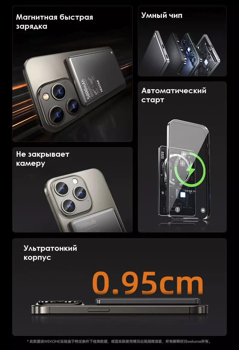 Внешний аккумулятор WEKOME WP-68 Power Bank 5000 mAh - фото 2 Внешний аккумулятор WEKOME WP-68 Power Bank 5000 mAh - фото 2