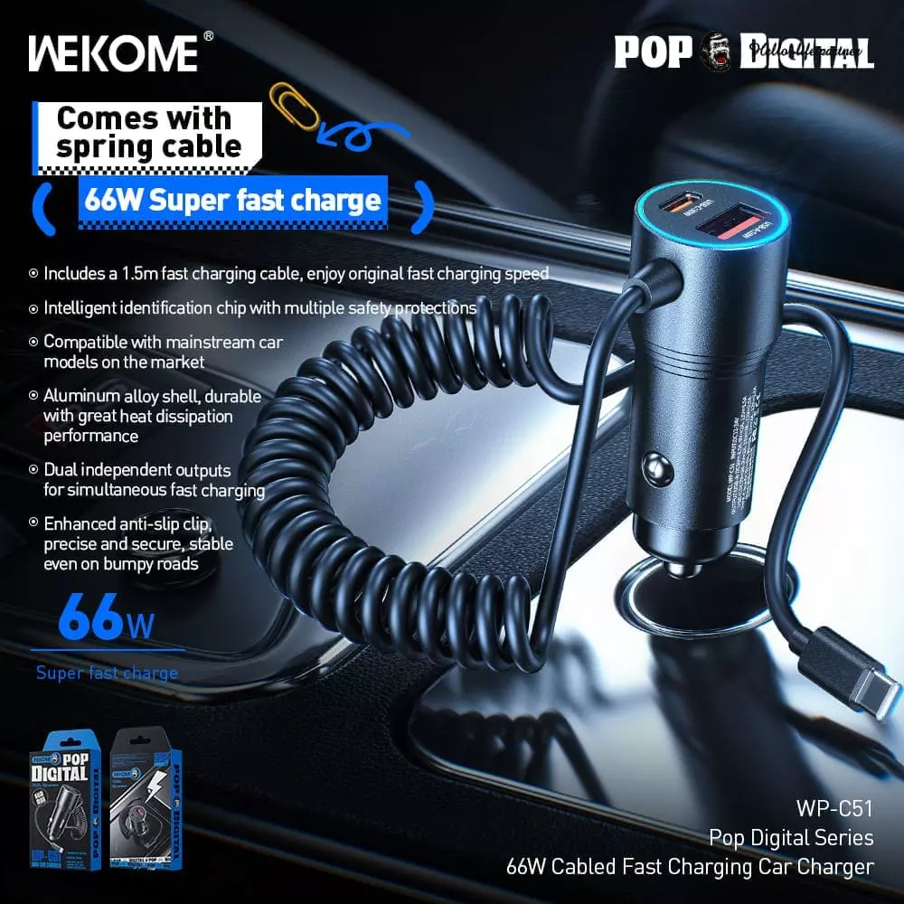 Купить Автомобильное зарядное устройство WEKOME WP-C51 66W - фото 1