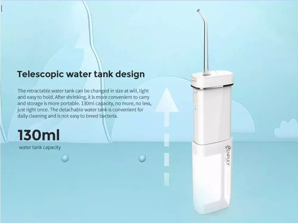 Портативный ирригатор Xiaomi ENPULY Electric Teeth Flosser Smoked Mini M6 Plus - фото 3 Портативный ирригатор Xiaomi ENPULY Electric Teeth Flosser Smoked Mini M6 Plus - фото 3
