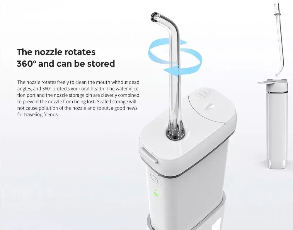 Портативный ирригатор Xiaomi ENPULY Electric Teeth Flosser Smoked Mini M6 Plus - фото 4 Портативный ирригатор Xiaomi ENPULY Electric Teeth Flosser Smoked Mini M6 Plus - фото 4