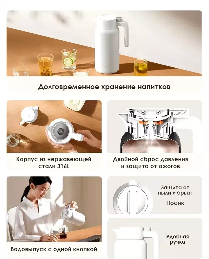 Термокувшин Xiaomi Mijia (MJBWH03PL) - фото 2