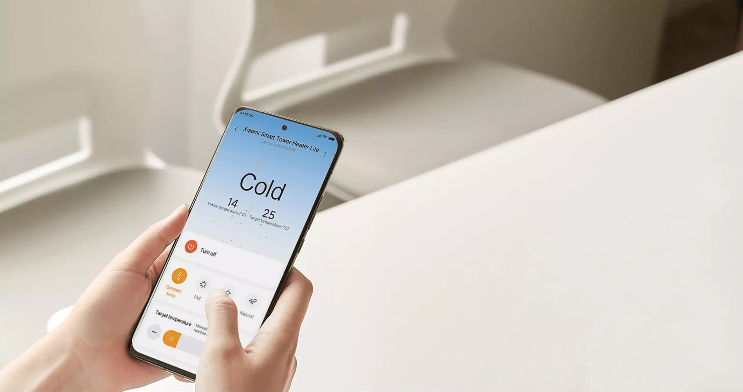 Умный вертикальный обогреватель Xiaomi Mijia vertical heater Lite 2000W (LSNFJ02LX) - фото 6 Умный вертикальный обогреватель Xiaomi Mijia vertical heater Lite 2000W (LSNFJ02LX) - фото 6