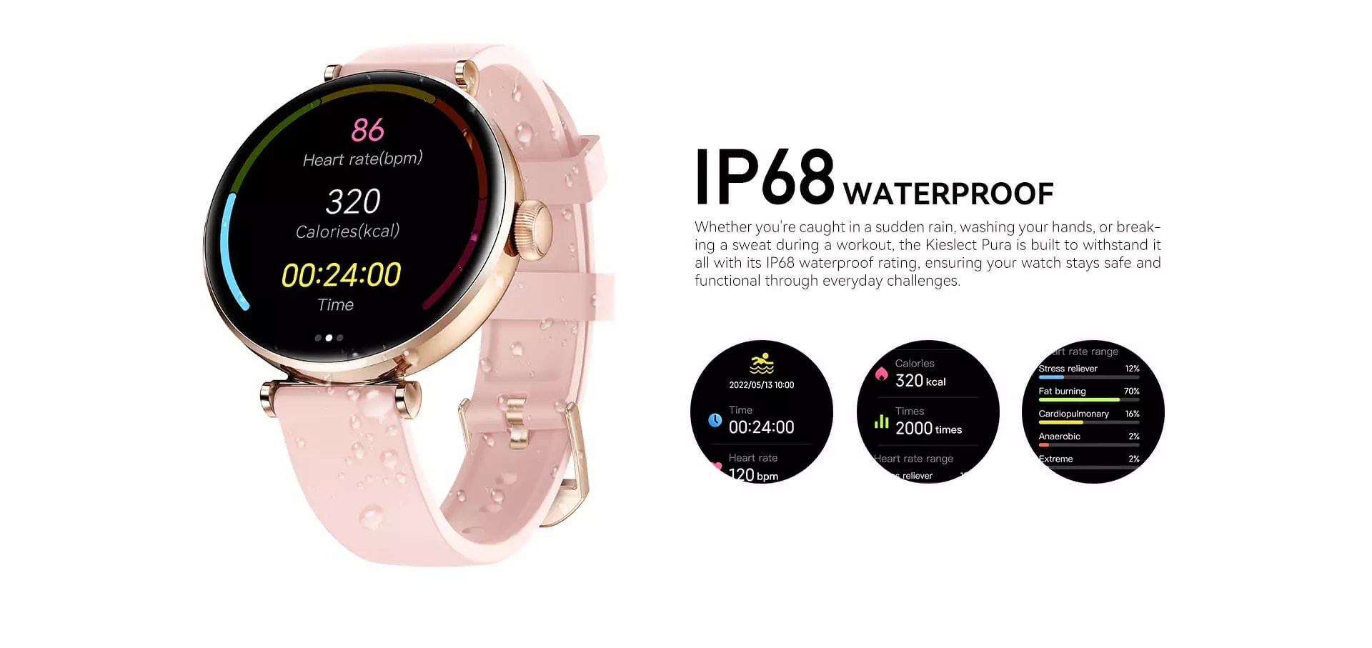 Умные часы Kieslect Lady Smart Watch Pura (YFT2119EU) - фото 8 Умные часы Kieslect Lady Smart Watch Pura (YFT2119EU) - фото 8