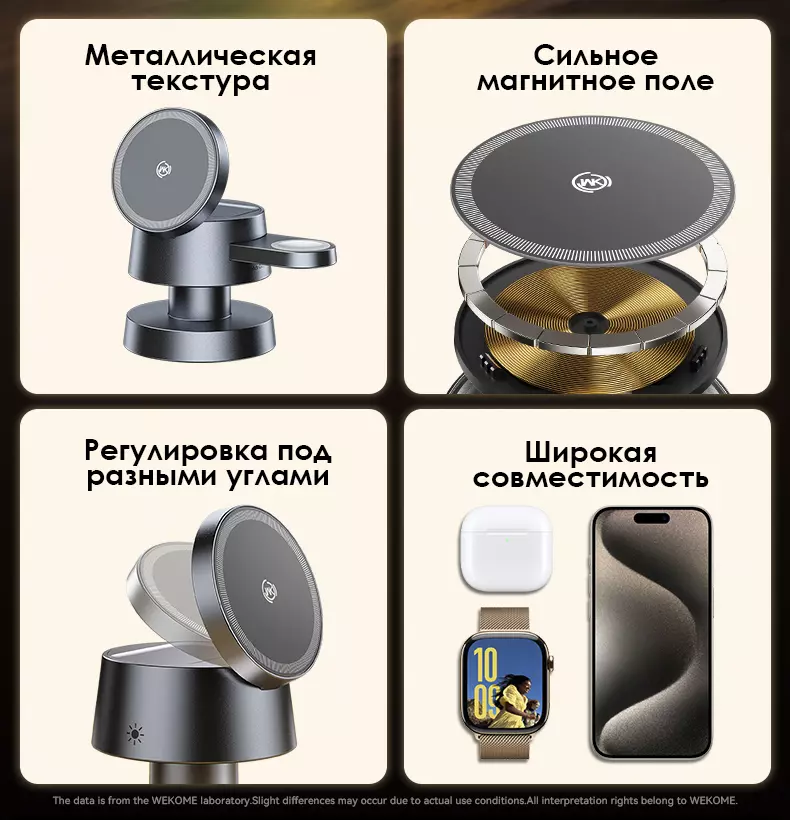 Беспроводная зарядная станция 4 в 1 WEKOME WP-U178 - фото 2 Беспроводная зарядная станция 4 в 1 WEKOME WP-U178 - фото 2