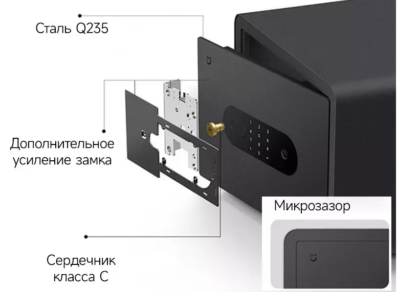 Сейф электронный с датчиком отпечатков Xiaomi Mijia Smart Safe Deposit Box (BGX-5/X1-303) (BHR7260CN) - фото 6 Сейф электронный с датчиком отпечатков Xiaomi Mijia Smart Safe Deposit Box (BGX-5/X1-303) (BHR7260CN) - фото 6