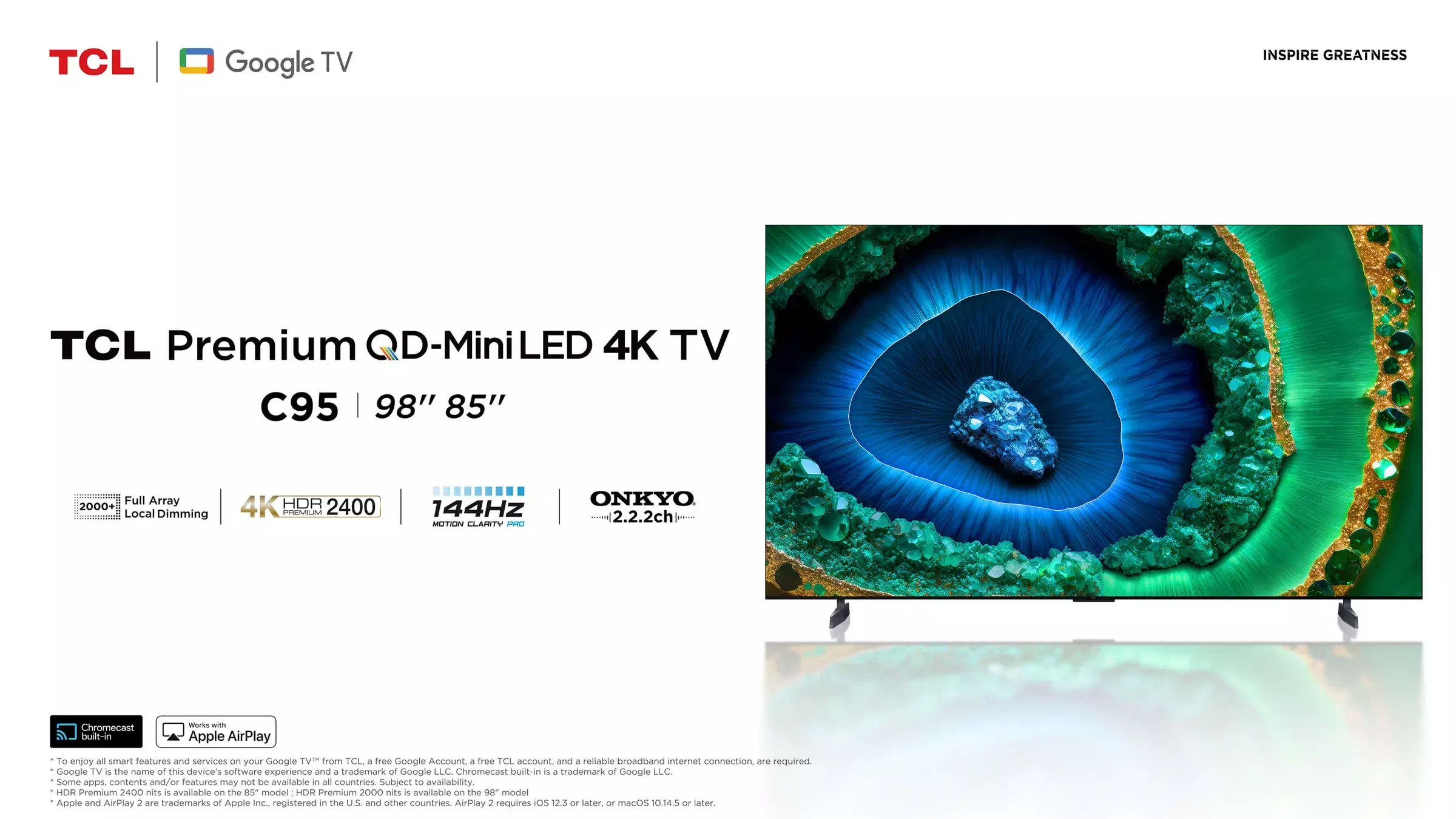 Купить Телевизор TCL TV 85" C955 144HZ 4K Premium QDMini LED - фото 1 Купить Телевизор TCL TV 85" C955 144HZ 4K Premium QDMini LED - фото 1