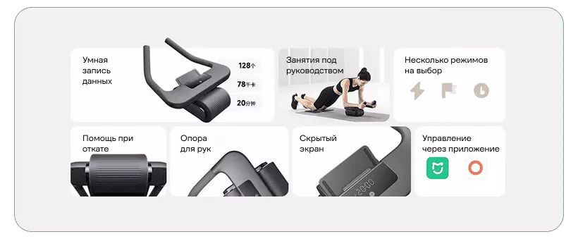 Умное колесо для брюшного пресса Xiaomi Mijia Smart Abdominal Wheel (MJJFL01YM) - фото 2 Умное колесо для брюшного пресса Xiaomi Mijia Smart Abdominal Wheel (MJJFL01YM) - фото 2