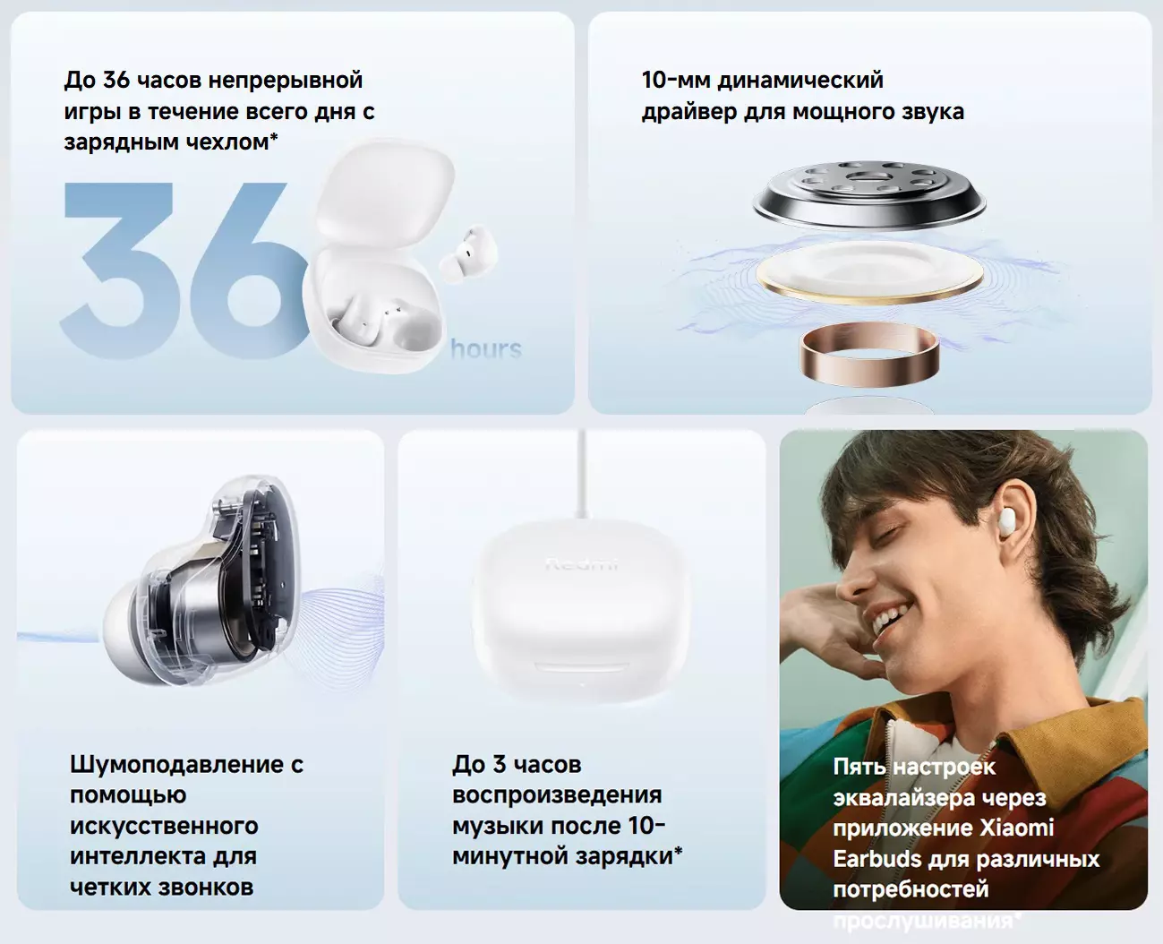 Беспроводные наушники Xiaomi Redmi Buds SE - фото 2 Беспроводные наушники Xiaomi Redmi Buds SE - фото 2