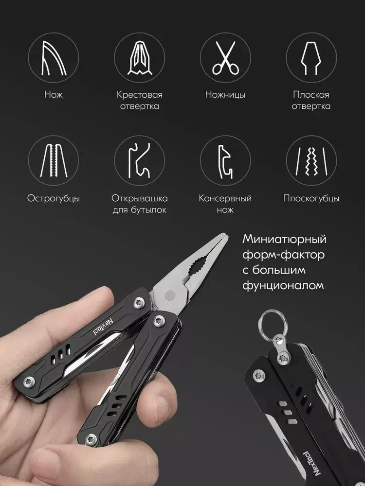 Мультитул Xiaomi NexTool Mini Sailor Functional Pliers 10 in 1 (NE20135A) - фото 3 Мультитул Xiaomi NexTool Mini Sailor Functional Pliers 10 in 1 (NE20135A) - фото 3