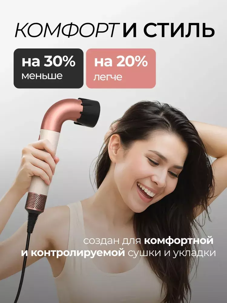 Фен для волос Beheart Hair Dryer X11 PRO (Насадок 6 шт) - фото 2 Фен для волос Beheart Hair Dryer X11 PRO (Насадок 6 шт) - фото 2