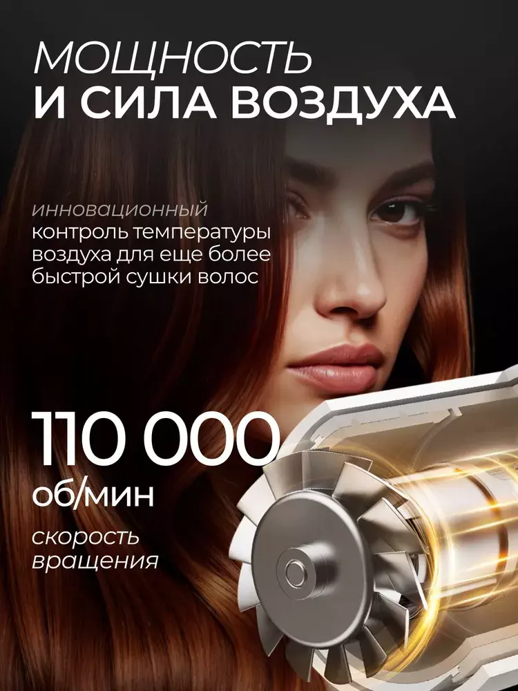 Фен для волос Beheart Hair Dryer X11 PRO (Насадок 6 шт) - фото 7 Фен для волос Beheart Hair Dryer X11 PRO (Насадок 6 шт) - фото 7