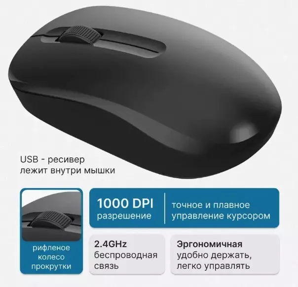 Беспроводная игровая клавиатура и мышка Bosston WS100 (Русские буквы) - фото 5
