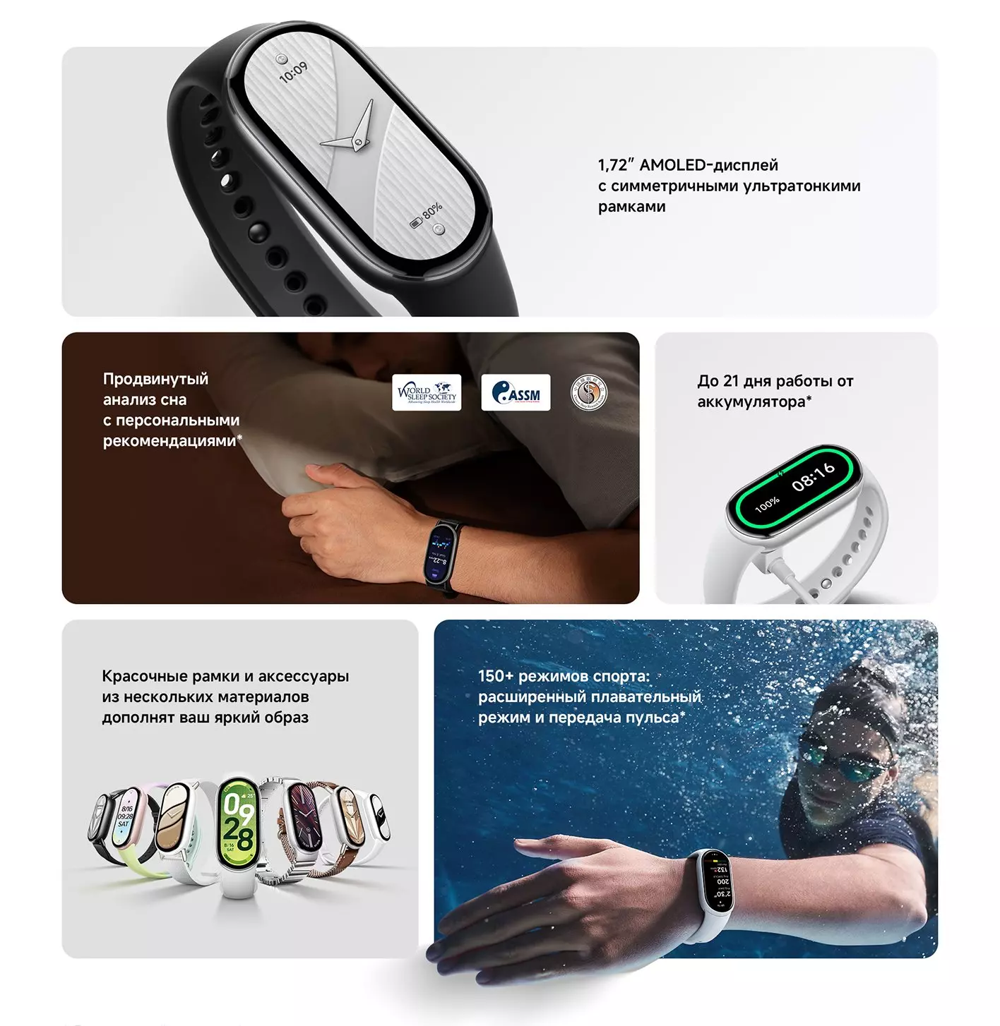 Браслет Xiaomi Smart Band 10 (M2459B1) - фото 2