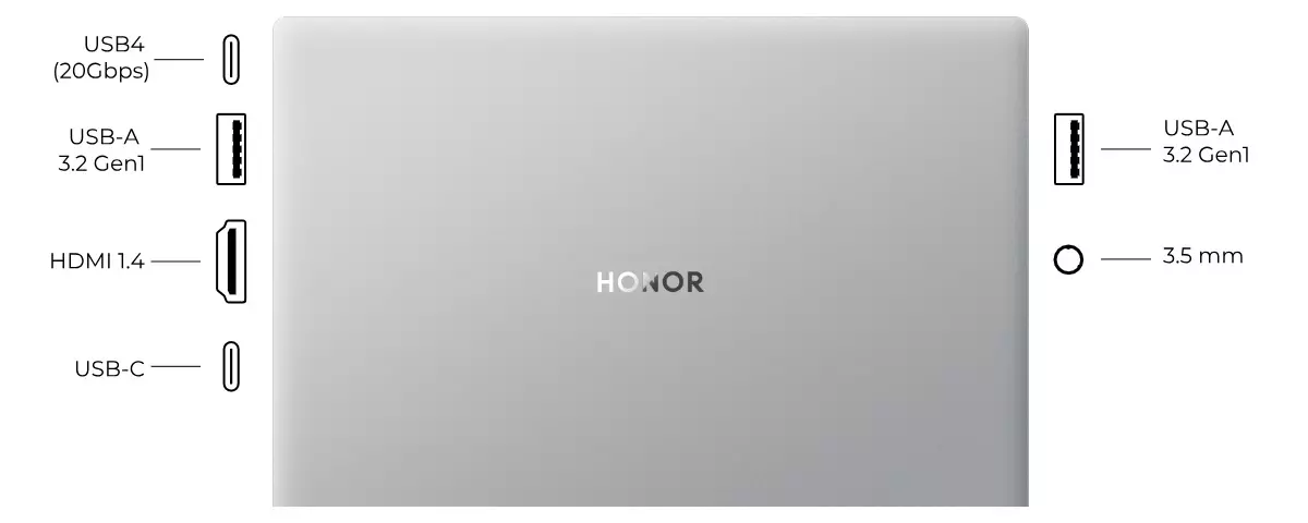 Ноутбук Honor X14 Plus 2024 R7-8845HS 16GB/512GB FHD 60HZ (5301AJMC) - фото 7 Ноутбук Honor X14 Plus 2024 R7-8845HS 16GB/512GB FHD 60HZ (5301AJMC) - фото 7
