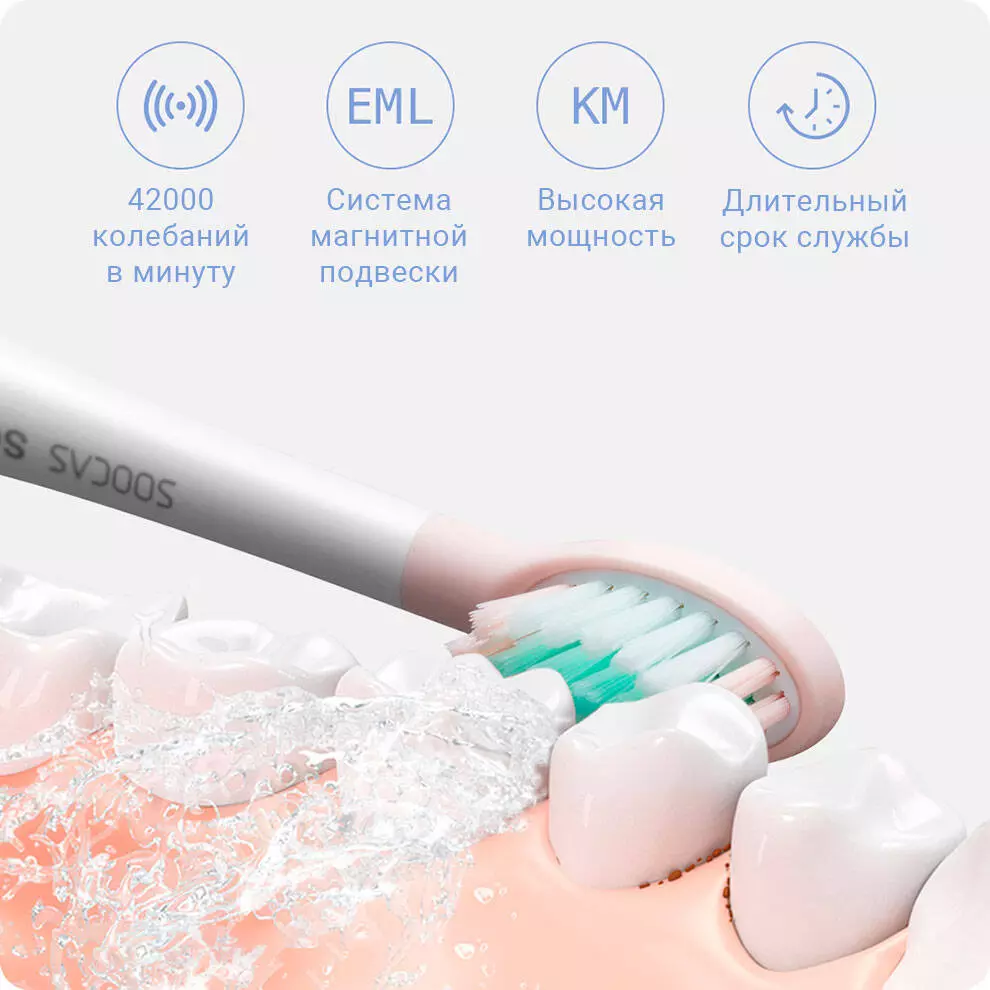 Электрическая зубная щетка Soocas V1 Acoustic Electric Toothbrush - фото 2 Электрическая зубная щетка Soocas V1 Acoustic Electric Toothbrush - фото 2