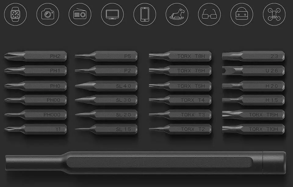 Отвертка с насадками Xiaomi MiJia Wiha Screwdriver Set (25 предм.) - фото 2 Отвертка с насадками Xiaomi MiJia Wiha Screwdriver Set (25 предм.) - фото 2