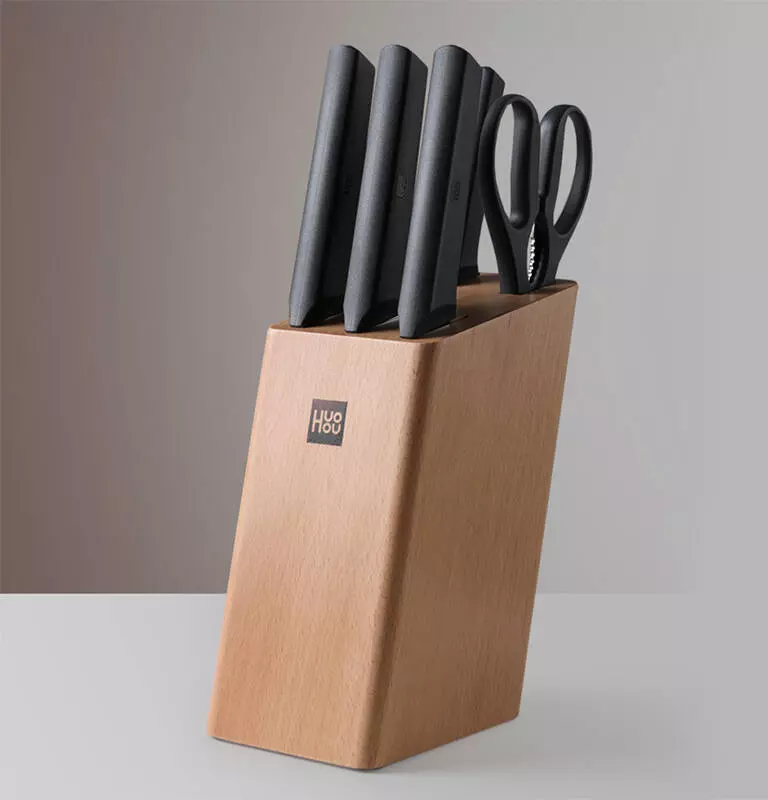 Купить Набор HuoHou Fire Kitchen Steel Knife Set (4 ножа и ножницы с подставкой) (HU0057) - фото 1 Купить Набор HuoHou Fire Kitchen Steel Knife Set (4 ножа и ножницы с подставкой) (HU0057) - фото 1