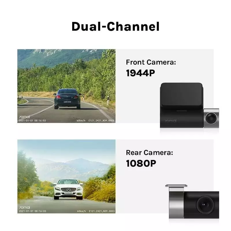 Видеорегистратор 70mai Dash Cam Pro Plus A500S + камера заднего вида RC06 - фото 4 Видеорегистратор 70mai Dash Cam Pro Plus A500S + камера заднего вида RC06 - фото 4
