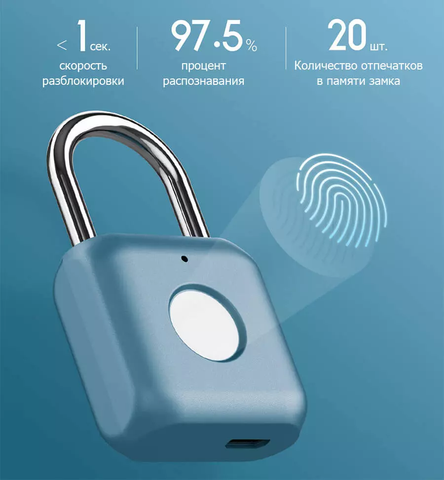 Замок Xiaomi Smart Fingerprint Lock Padlock Kitty - фото 2 Замок Xiaomi Smart Fingerprint Lock Padlock Kitty - фото 2