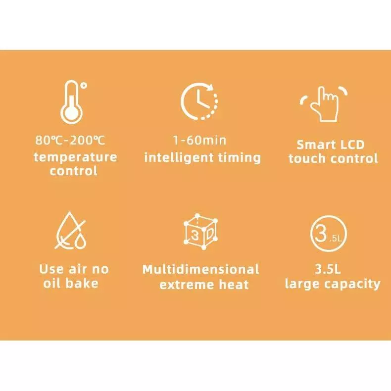 Фритюрница Xiaomi Onemoon Small Moon Air 3.5L (OA5) - фото 6 Фритюрница Xiaomi Onemoon Small Moon Air 3.5L (OA5) - фото 6