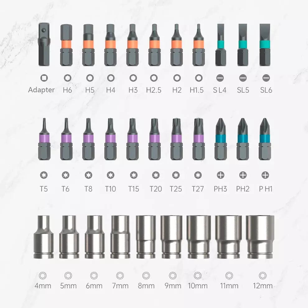 Набор инструментов Xiaomi Mijia ATuMan Duka RS-2 33 in1 (33 предм.) - фото 4 Набор инструментов Xiaomi Mijia ATuMan Duka RS-2 33 in1 (33 предм.) - фото 4