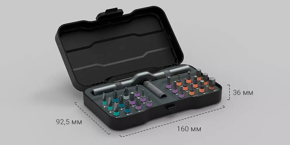 Набор инструментов Xiaomi Mijia DUKA 24 In 1 RS1 Multipurpose Ratchet Screwdriver Set (24 предм.) - фото 6 Набор инструментов Xiaomi Mijia DUKA 24 In 1 RS1 Multipurpose Ratchet Screwdriver Set (24 предм.) - фото 6