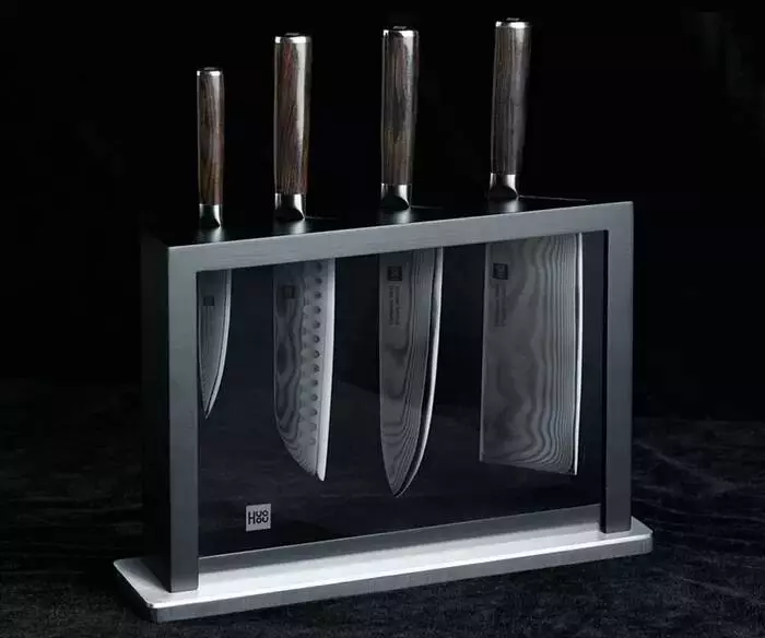 Купить Набор ножей из дамасской стали Huo Hou Set of 5 Damascus Knife Sets (4 ножа с подставкой) (HU0073) - фото 1 Купить Набор ножей из дамасской стали Huo Hou Set of 5 Damascus Knife Sets (4 ножа с подставкой) (HU0073) - фото 1