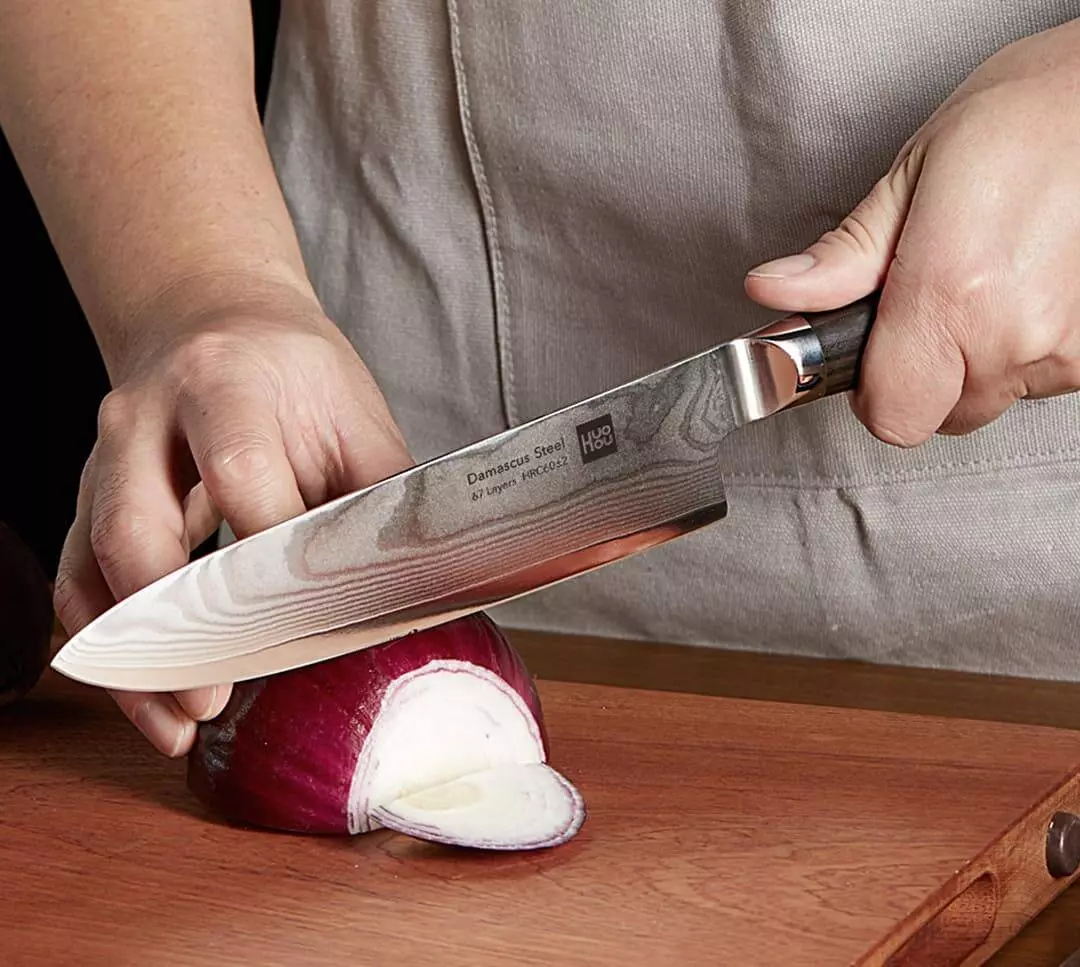 Набор ножей из дамасской стали Huo Hou Set of 5 Damascus Knife Sets (4 ножа с подставкой) (HU0073) - фото 8 Набор ножей из дамасской стали Huo Hou Set of 5 Damascus Knife Sets (4 ножа с подставкой) (HU0073) - фото 8