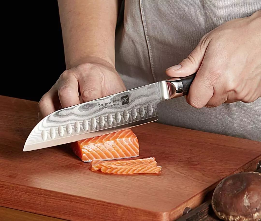 Набор ножей из дамасской стали Huo Hou Set of 5 Damascus Knife Sets (4 ножа с подставкой) (HU0073) - фото 9 Набор ножей из дамасской стали Huo Hou Set of 5 Damascus Knife Sets (4 ножа с подставкой) (HU0073) - фото 9