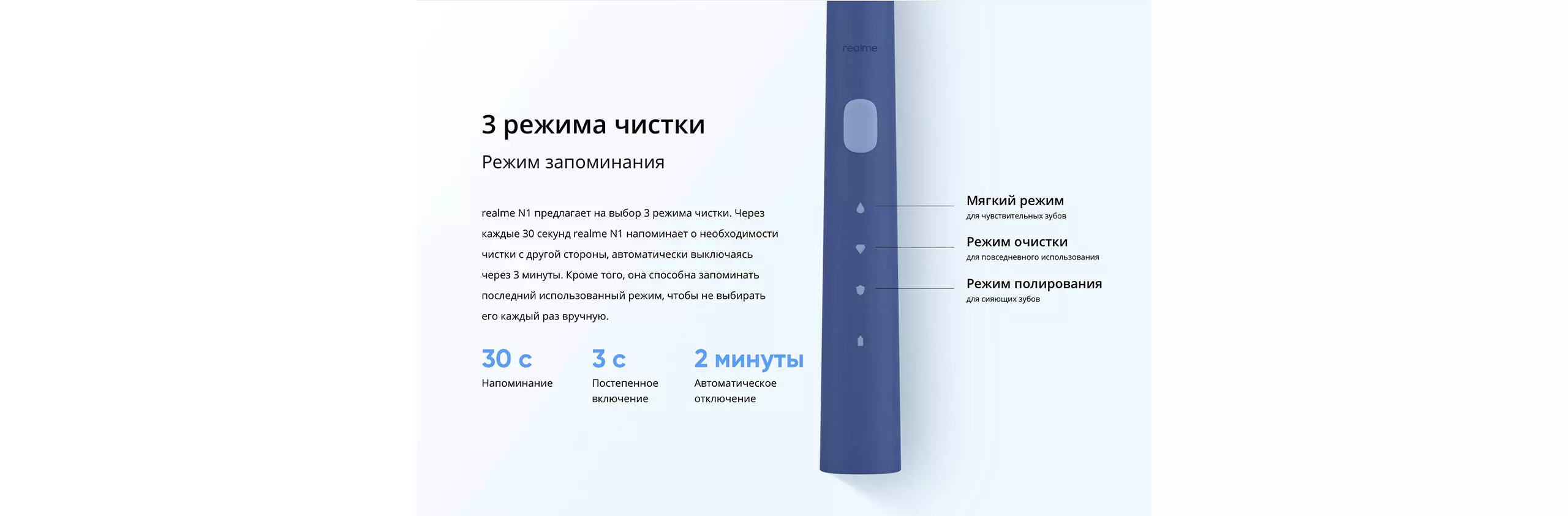 Электрическая зубная щетка Realme N1 Sonic Electric Toothbrush - фото 6 Электрическая зубная щетка Realme N1 Sonic Electric Toothbrush - фото 6