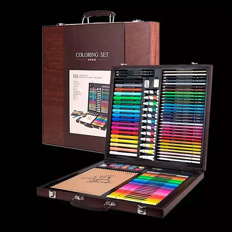 Набор для рисования Xiaomi DELI Painting Set Wooden Box - фото 3 Набор для рисования Xiaomi DELI Painting Set Wooden Box - фото 3