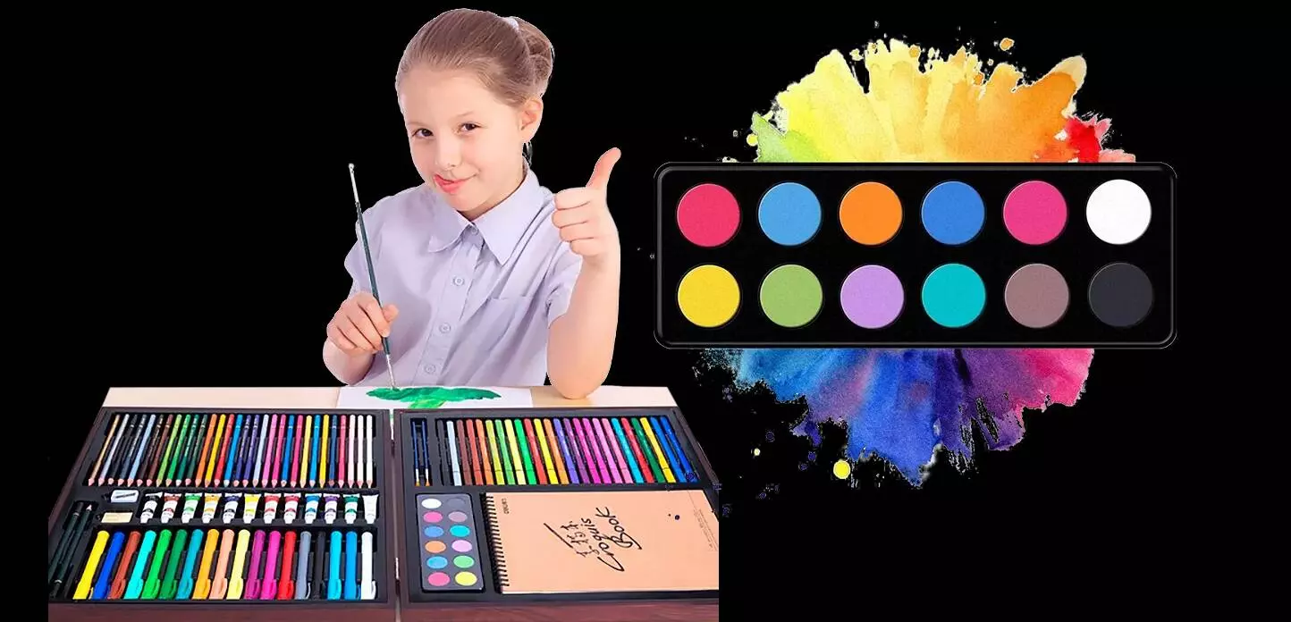Набор для рисования Xiaomi DELI Painting Set Wooden Box - фото 4 Набор для рисования Xiaomi DELI Painting Set Wooden Box - фото 4