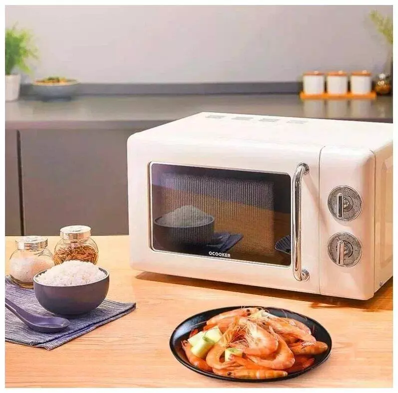 Микроволновая печь Qcooker Household Retro Microwave 20L (CR-WB01B) - фото 2