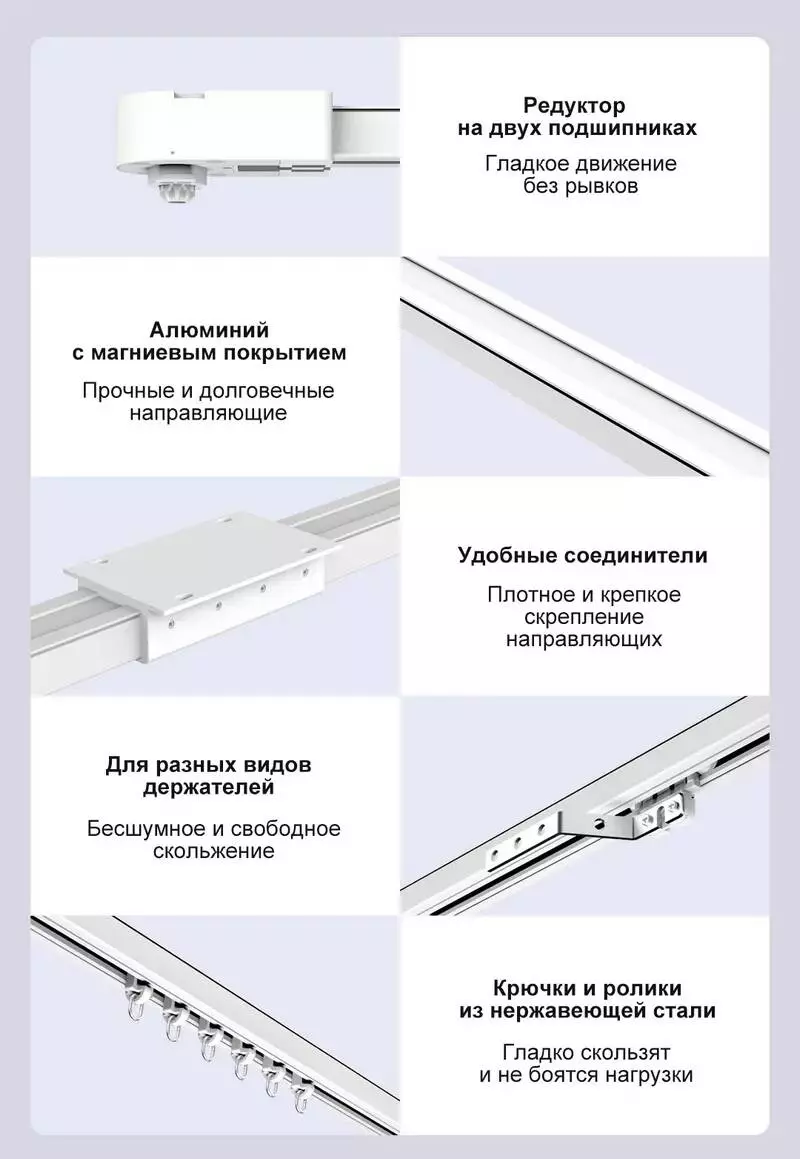 Умный карниз для штор Xiaomi Mijia Smart Curtain (MJZNCL01LM) - фото 9