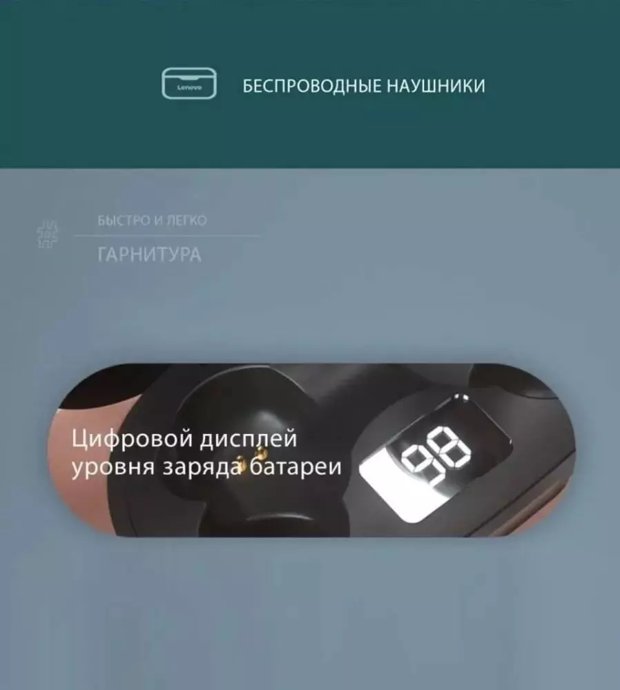 Беспроводные наушники Lenovo XT91 - фото 6 Беспроводные наушники Lenovo XT91 - фото 6